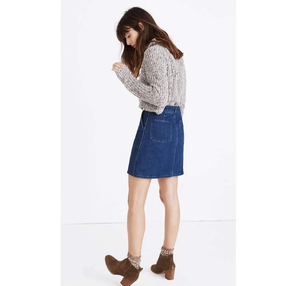 Madewell Denim Utility Zip Skirt Blue Size 25 H2336